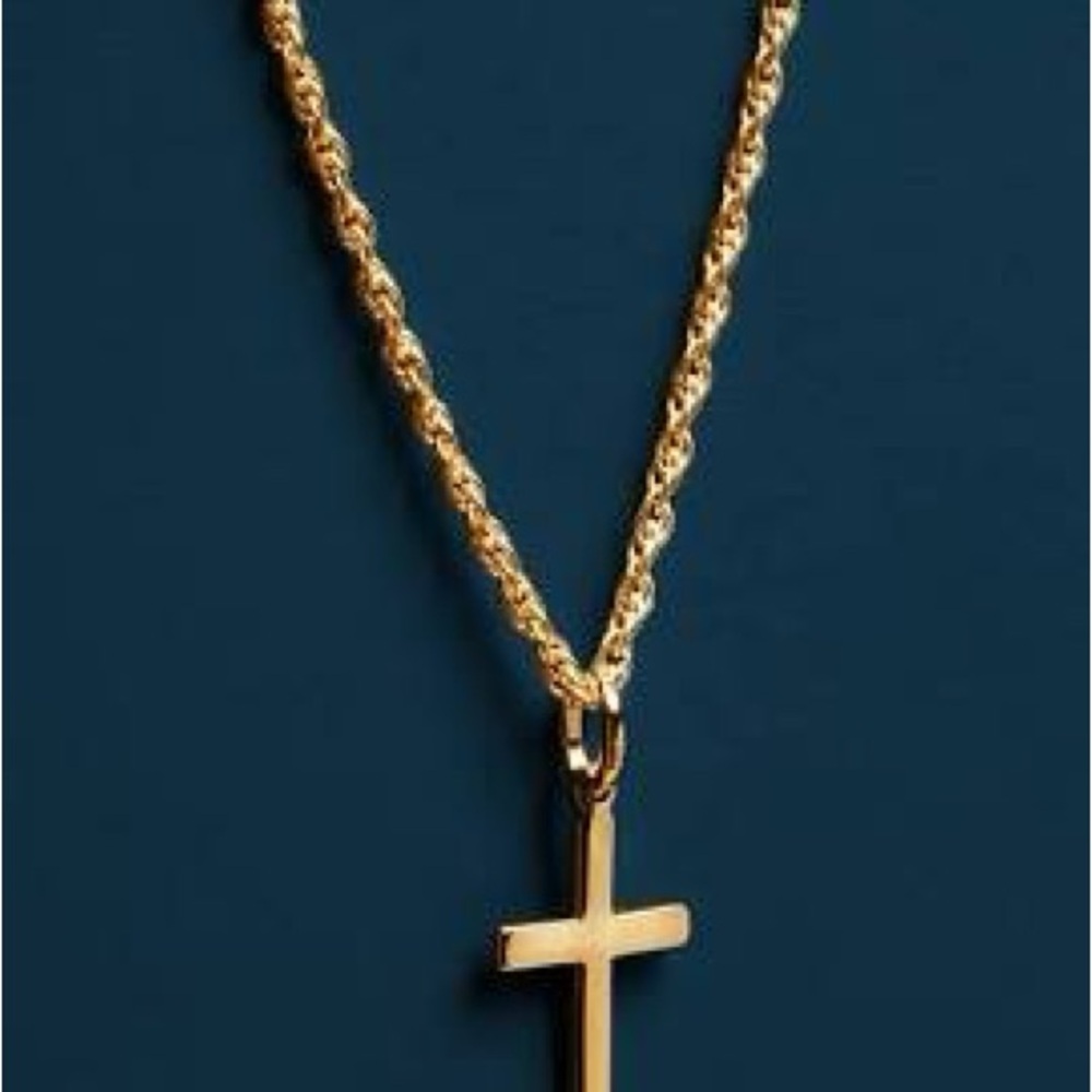 Gold plated cross rope chain
